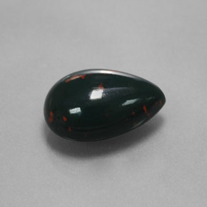 Héliotrope vert naturelle en forme de poire, 3,23 ct, opaque