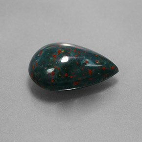 Héliotrope vert naturelle en forme de poire, 2,70 ct, opaque