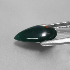 Pierre de sang Vert Tacheté naturelle En forme de poire, 1.18 ct, Opaque