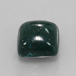 Pierre de sang Vert Tacheté naturelle Coupe coussin, 2.50 ct, Opaque