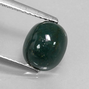 Héliotrope vert tacheté naturelle coupe ovale, 1,90 ct, opaque