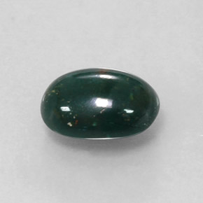 Héliotrope vert naturelle coupe ovale, 1,22 ct, opaque