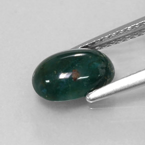 Héliotrope vert naturelle coupe ovale, 1,22 ct, opaque
