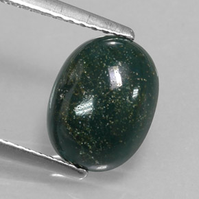 Héliotrope vert naturelle coupe ovale, 2,17 ct, opaque