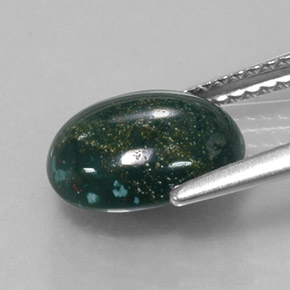 Héliotrope vert naturelle coupe ovale, 2,17 ct, opaque