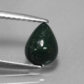 Héliotrope vert naturelle en forme de poire, 0,70 ct, opaque