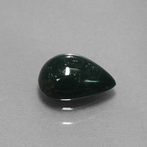 Héliotrope vert naturelle en forme de poire, 0,70 ct, opaque