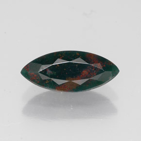Pierre de sang Vert Tacheté naturelle Marquise, 0.87 ct, Opaque