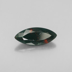 Pierre de sang Vert Tacheté naturelle Marquise, 1.90 ct, Opaque