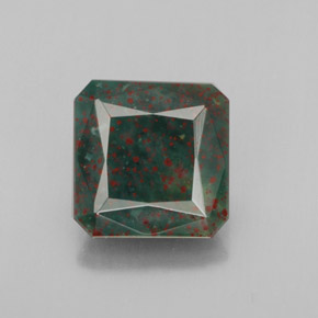 Héliotrope vert naturelle taille émeraude, 3,74 ct, opaque