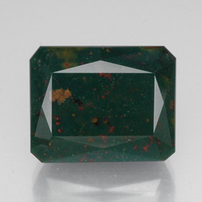 Héliotrope vert naturelle taille émeraude, 18,33 ct, opaque