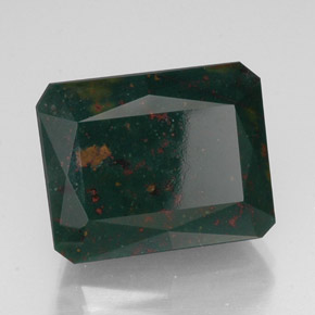 Héliotrope vert naturelle taille émeraude, 18,33 ct, opaque