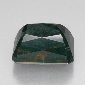 Héliotrope vert naturelle taille émeraude, 18,33 ct, opaque