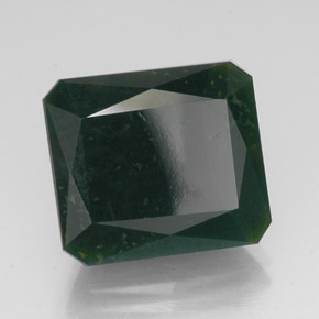 Héliotrope vert naturelle taille émeraude, 14,29 ct, opaque