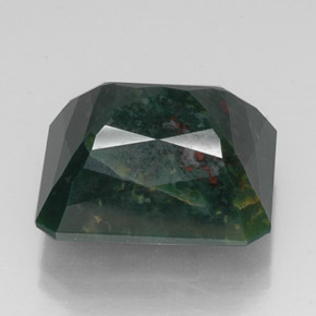 Héliotrope vert naturelle taille émeraude, 14,29 ct, opaque