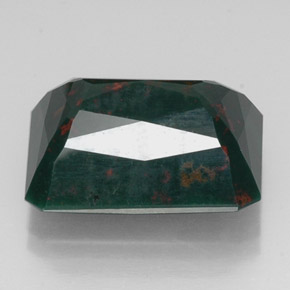 Héliotrope vert naturelle taille émeraude, 14,13 ct, opaque