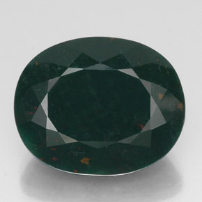 Pierre de sang Vert Tacheté naturelle Coupe ovale, 19.20 ct, Opaque