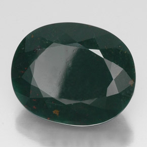 Pierre de sang Vert Tacheté naturelle Coupe ovale, 19.20 ct, Opaque