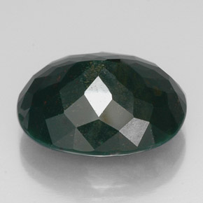Pierre de sang Vert Tacheté naturelle Coupe ovale, 19.20 ct, Opaque