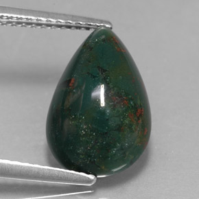 Héliotrope vert naturelle en forme de poire, 3,49 ct, opaque