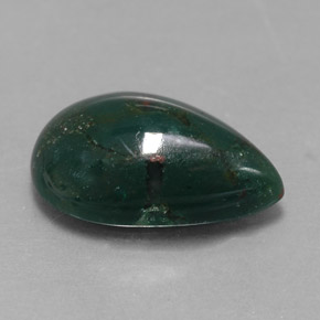 Héliotrope vert naturelle en forme de poire, 3,49 ct, opaque