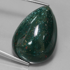 Héliotrope vert naturelle en forme de poire, 34,01 ct, opaque
