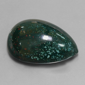 Héliotrope vert naturelle en forme de poire, 34,01 ct, opaque