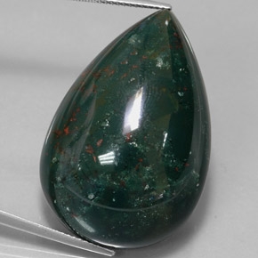 Héliotrope vert naturelle en forme de poire, 61,31 ct, opaque