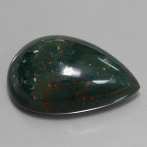 Héliotrope vert naturelle en forme de poire, 61,31 ct, opaque