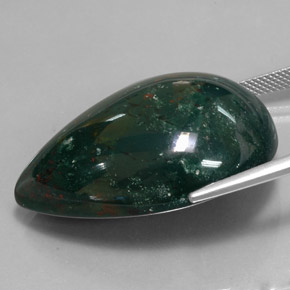 Héliotrope vert naturelle en forme de poire, 61,31 ct, opaque