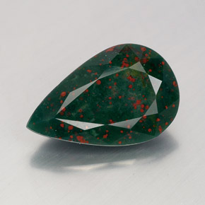 Héliotrope vert naturelle en forme de poire, 3,10 ct, opaque