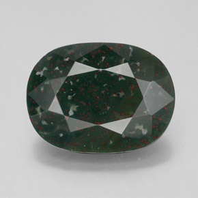 Héliotrope vert naturelle coupe ovale, 8,41 ct, opaque