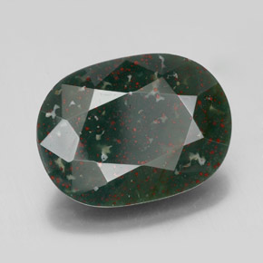 Héliotrope vert naturelle coupe ovale, 8,41 ct, opaque