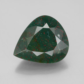 Héliotrope vert naturelle en forme de poire, 5,48 ct, opaque