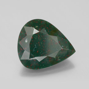 Héliotrope vert naturelle en forme de poire, 5,48 ct, opaque