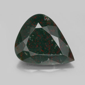 Héliotrope vert naturelle en forme de poire, 8,89 ct, opaque