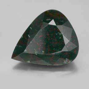 Héliotrope vert naturelle en forme de poire, 8,89 ct, opaque