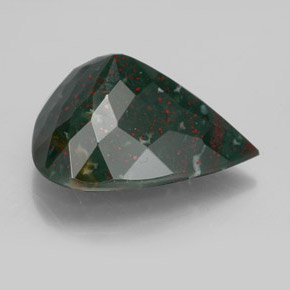 Héliotrope vert naturelle en forme de poire, 8,89 ct, opaque