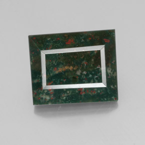 Héliotrope vert naturelle baguette, 23,16 ct, opaque