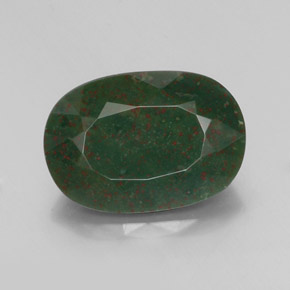 Héliotrope vert naturelle coupe ovale, 13,32 ct, opaque