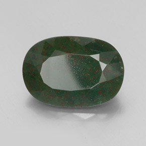 Héliotrope vert naturelle coupe ovale, 13,32 ct, opaque