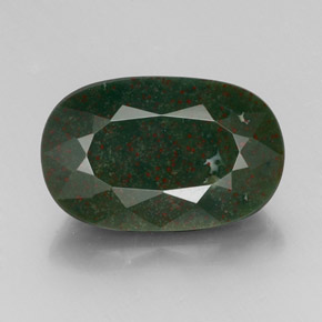 Pierre de sang Vert Tacheté naturelle ovale, 14.75 ct, Opaque