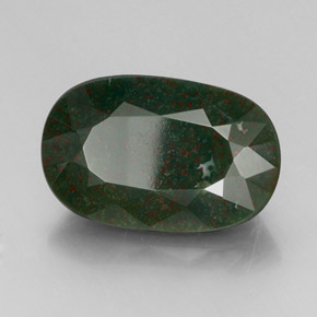Pierre de sang Vert Tacheté naturelle ovale, 14.75 ct, Opaque