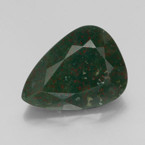 Héliotrope vert naturelle en forme de poire, 15,21 ct, opaque