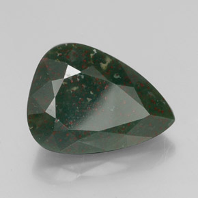 Héliotrope vert naturelle en forme de poire, 15,21 ct, opaque