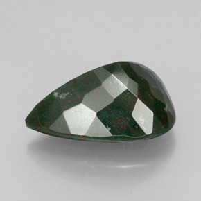 Héliotrope vert naturelle en forme de poire, 15,21 ct, opaque