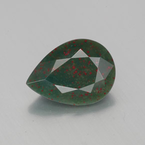 Héliotrope vert naturelle en forme de poire, 1,86 ct, opaque
