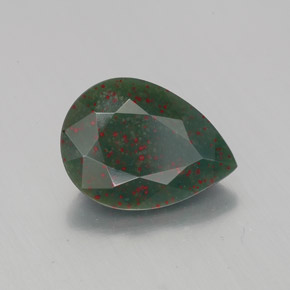 Héliotrope vert naturelle en forme de poire, 1,86 ct, opaque