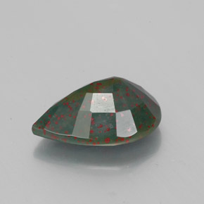 Héliotrope vert naturelle en forme de poire, 1,86 ct, opaque