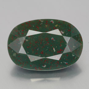 Héliotrope vert naturelle coupe ovale, 7,58 ct, opaque